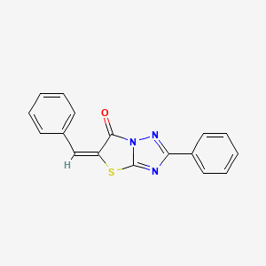 Thiazolo(3,2-b)(1,2,4)triazol-6(5H)-one, 2-phenyl-5-(phenylmethylene)-, (5E)-