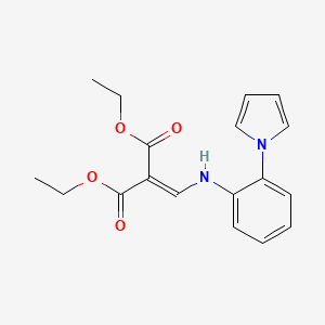 molecular formula C18H20N2O4 B1657936 Diethyl 2-[(2-pyrrol-1-ylanilino)methylidene]propanedioate CAS No. 58785-18-5