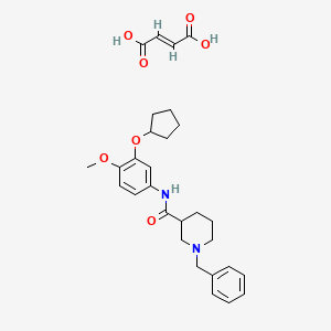 1-Benzyl-N-(3-cyclopentyloxy-4-methoxyphenyl)piperidine-3-carboxamide;(E)-but-2-enedioic acid