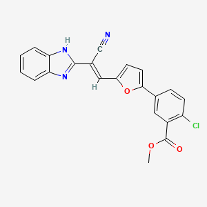 molecular formula C22H14ClN3O3 B1657945 methyl 5-[5-[(E)-2-(1H-benzimidazol-2-yl)-2-cyanoethenyl]furan-2-yl]-2-chlorobenzoate CAS No. 5883-37-4
