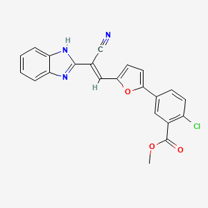 methyl 5-[5-[(E)-2-(1H-benzimidazol-2-yl)-2-cyanoethenyl]furan-2-yl]-2-chlorobenzoate
