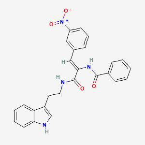 molecular formula C26H22N4O4 B1657976 N-[(Z)-3-[2-(1H-indol-3-yl)ethylamino]-1-(3-nitrophenyl)-3-oxoprop-1-en-2-yl]benzamide CAS No. 5904-55-2