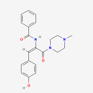 molecular formula C21H23N3O3 B1657981 N-[(E)-1-(4-hydroxyphenyl)-3-(4-methylpiperazin-1-yl)-3-oxoprop-1-en-2-yl]benzamide CAS No. 5907-92-6