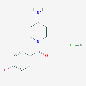 molecular formula C12H16ClFN2O B165799 (4-Aminopiperidin-1-yl)(4-fluorophenyl)methanone hydrochloride CAS No. 139679-50-8