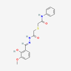 2-({2-[2-(2-hydroxy-3-methoxybenzylidene)hydrazino]-2-oxoethyl}thio)-N-phenylacetamide