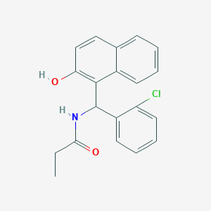 molecular formula C20H18ClNO2 B1658024 N-[(2-chlorophenyl)-(2-hydroxynaphthalen-1-yl)methyl]propanamide CAS No. 5924-78-7