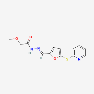 2-methoxy-N-[(E)-(5-pyridin-2-ylsulfanylfuran-2-yl)methylideneamino]acetamide