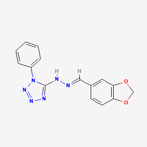 N-[(E)-1,3-benzodioxol-5-ylmethylideneamino]-1-phenyltetrazol-5-amine