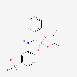 molecular formula C21H27F3NO3P B1658040 N-[dipropoxyphosphoryl-(4-methylphenyl)methyl]-3-(trifluoromethyl)aniline CAS No. 5927-32-2