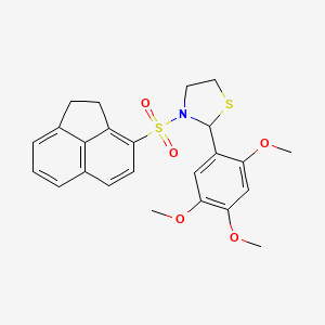 3-(1,2-Dihydroacenaphthylene-3-sulfonyl)-2-(2,4,5-trimethoxyphenyl)-1,3-thiazolidine