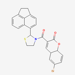 6-Bromo-3-[2-(1,2-dihydroacenaphthylen-5-yl)-1,3-thiazolidine-3-carbonyl]-4a,8a-dihydrochromen-2-one