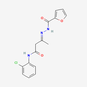 N-[(E)-[4-(2-chloroanilino)-4-oxobutan-2-ylidene]amino]furan-2-carboxamide