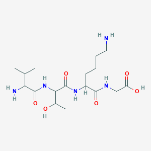molecular formula C17H33N5O6 B165805 Val-Thr-Lys-Gly CAS No. 133605-54-6