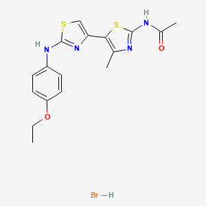 molecular formula C17H19BrN4O2S2 B1658062 N-(5-{2-[(4-ethoxyphenyl)amino]-1,3-thiazol-4-yl}-4-methyl-1,3-thiazol-2-yl)acetamide hydrobromide CAS No. 5935-69-3