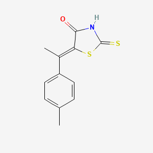 molecular formula C12H11NOS2 B1658094 (5Z)-5-[1-(4-methylphenyl)ethylidene]-2-sulfanylidene-1,3-thiazolidin-4-one CAS No. 5955-09-9
