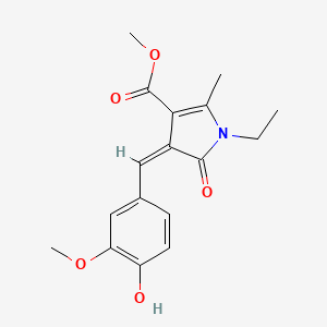 molecular formula C17H19NO5 B1658096 methyl (4Z)-1-ethyl-4-[(4-hydroxy-3-methoxyphenyl)methylidene]-2-methyl-5-oxopyrrole-3-carboxylate CAS No. 5955-40-8