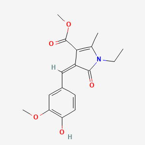 methyl (4Z)-1-ethyl-4-[(4-hydroxy-3-methoxyphenyl)methylidene]-2-methyl-5-oxopyrrole-3-carboxylate