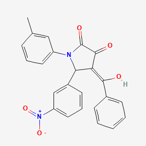 molecular formula C24H18N2O5 B1658097 (4Z)-4-[hydroxy(phenyl)methylidene]-1-(3-methylphenyl)-5-(3-nitrophenyl)pyrrolidine-2,3-dione CAS No. 5955-63-5