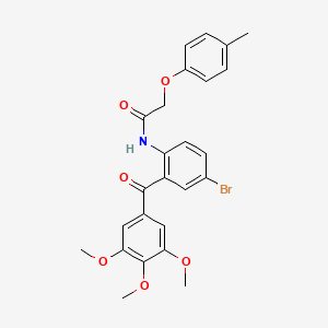 molecular formula C25H24BrNO6 B1658101 N-[4-bromo-2-(3,4,5-trimethoxybenzoyl)phenyl]-2-(4-methylphenoxy)acetamide CAS No. 5958-62-3