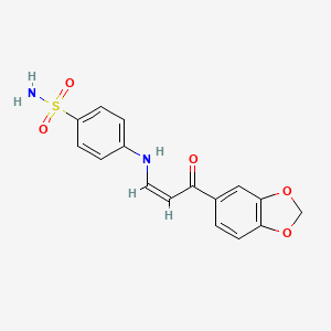 4-[[(Z)-3-(1,3-benzodioxol-5-yl)-3-oxoprop-1-enyl]amino]benzenesulfonamide