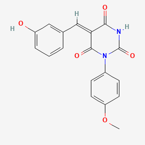 (5Z)-5-[(3-hydroxyphenyl)methylidene]-1-(4-methoxyphenyl)-1,3-diazinane-2,4,6-trione