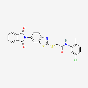 molecular formula C24H16ClN3O3S2 B1658129 N-(5-chloro-2-methylphenyl)-2-[[6-(1,3-dioxoisoindol-2-yl)-1,3-benzothiazol-2-yl]sulfanyl]acetamide CAS No. 5972-65-6