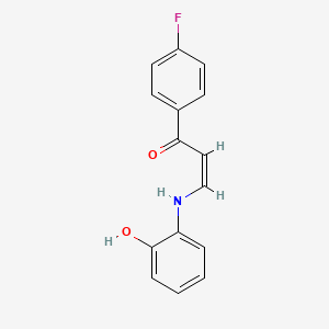 molecular formula C15H12FNO2 B1658170 (Z)-1-(4-fluorophenyl)-3-(2-hydroxyanilino)prop-2-en-1-one CAS No. 5989-03-7