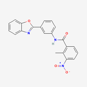 molecular formula C21H15N3O4 B1658191 N-[3-(1,3-benzoxazol-2-yl)phenyl]-2-methyl-3-nitrobenzamide CAS No. 6000-54-0