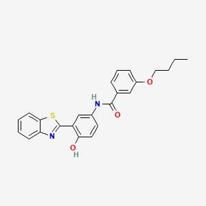 molecular formula C24H22N2O3S B1658195 N-[3-(1,3-Benzothiazol-2-YL)-4-hydroxyphenyl]-3-butoxybenzamide CAS No. 6001-90-7