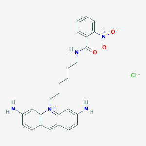 molecular formula C26H28ClN5O3 B165820 3,6-Diamino-10-(6-(4-nitrobenzamido)hexyl)acridinium CAS No. 139263-57-3