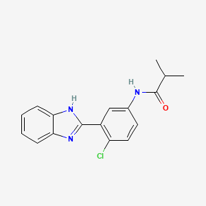 molecular formula C17H16ClN3O B1658213 N-[3-(1H-benzimidazol-2-yl)-4-chlorophenyl]-2-methylpropanamide CAS No. 6009-32-1