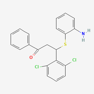 3-(2-Aminophenyl)sulfanyl-3-(2,6-dichlorophenyl)-1-phenylpropan-1-one