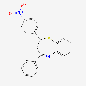 molecular formula C21H16N2O2S B1658256 2-(4-(Hydroxy(oxido)amino)phenyl)-4-phenyl-2,3-dihydro-1,5-benzothiazepine CAS No. 60246-87-9