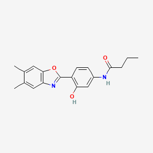 molecular formula C19H20N2O3 B1658275 N-[(4E)-4-(5,6-dimethyl-3H-1,3-benzoxazol-2-ylidene)-3-oxocyclohexa-1,5-dien-1-yl]butanamide CAS No. 6031-93-2