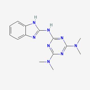 molecular formula C14H18N8 B1658277 N~6~-(1H-Benzimidazol-2-yl)-N~2~,N~2~,N~4~,N~4~-tetramethyl-1,3,5-triazine-2,4,6-triamine CAS No. 6032-70-8