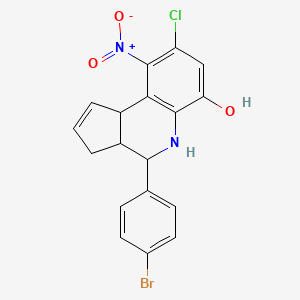 molecular formula C18H14BrClN2O3 B1658281 4-(4-bromophenyl)-8-chloro-9-nitro-3a,4,5,9b-tetrahydro-3H-cyclopenta[c]quinolin-6-ol CAS No. 6034-53-3