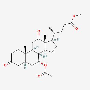 molecular formula C27H40O6 B1658287 Methyl (5beta,7alpha)-7-acetoxy-3,12-dioxocholan-24-oate CAS No. 60354-42-9