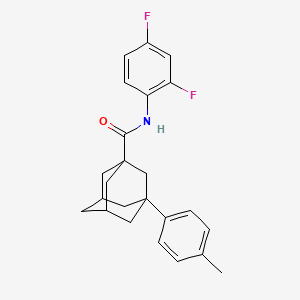molecular formula C24H25F2NO B1658314 N-(2,4-difluorophenyl)-3-(4-methylphenyl)adamantane-1-carboxamide CAS No. 6045-92-7