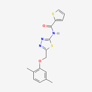 molecular formula C16H15N3O2S2 B1658319 N-[5-[(2,5-dimethylphenoxy)methyl]-1,3,4-thiadiazol-2-yl]thiophene-2-carboxamide CAS No. 6047-35-4