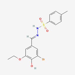 molecular formula C16H17BrN2O4S B1658409 N'-[(E)-(3-bromo-5-ethoxy-4-hydroxyphenyl)methylidene]-4-methylbenzenesulfonohydrazide CAS No. 6084-37-3