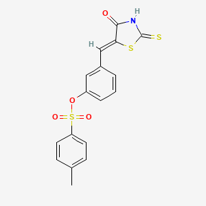 molecular formula C17H13NO4S3 B1658410 [3-[(Z)-(4-oxo-2-sulfanylidene-1,3-thiazolidin-5-ylidene)methyl]phenyl] 4-methylbenzenesulfonate CAS No. 6084-65-7