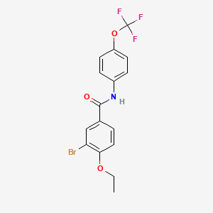 molecular formula C16H13BrF3NO3 B1658443 3-bromo-4-ethoxy-N-[4-(trifluoromethoxy)phenyl]benzamide CAS No. 6101-89-9