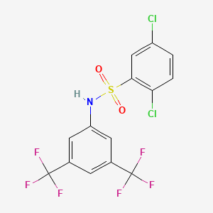 molecular formula C14H7Cl2F6NO2S B1658457 Benzenesulfonamide, N-[3,5-bis(trifluoromethyl)phenyl]-2,5-dichloro- CAS No. 61073-05-0