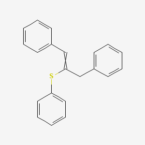 molecular formula C21H18S B1658476 Benzene, 1,1'-[2-(phenylthio)-1-propene-1,3-diyl]bis- CAS No. 61173-92-0