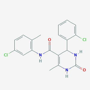 molecular formula C19H17Cl2N3O2 B1658495 N-(5-chloro-2-methylphenyl)-4-(2-chlorophenyl)-6-methyl-2-oxo-3,4-dihydro-1H-pyrimidine-5-carboxamide CAS No. 6124-95-4