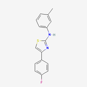 molecular formula C16H13FN2S B1658554 2-Thiazolamine, 4-(4-fluorophenyl)-N-(3-methylphenyl)- CAS No. 61405-90-1