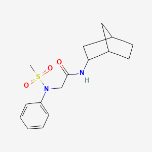molecular formula C16H22N2O3S B1658629 N-Bicyclo[2.2.1]heptan-2-yl-N~2~-(methanesulfonyl)-N~2~-phenylglycinamide CAS No. 6168-11-2