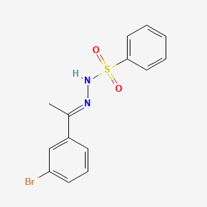 molecular formula C14H13BrN2O2S B1658654 N-[(E)-1-(3-bromophenyl)ethylideneamino]benzenesulfonamide CAS No. 6174-92-1