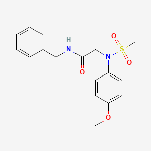 molecular formula C17H20N2O4S B1658679 N-benzyl-2-(4-methoxy-N-methylsulfonylanilino)acetamide CAS No. 6181-97-1