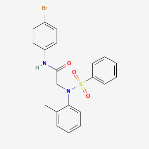 2-[N-(benzenesulfonyl)-2-methylanilino]-N-(4-bromophenyl)acetamide